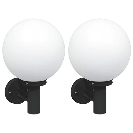 Buiten Wandlamp 2 pcs Zwart 28 x 25 x 38 cm 2
