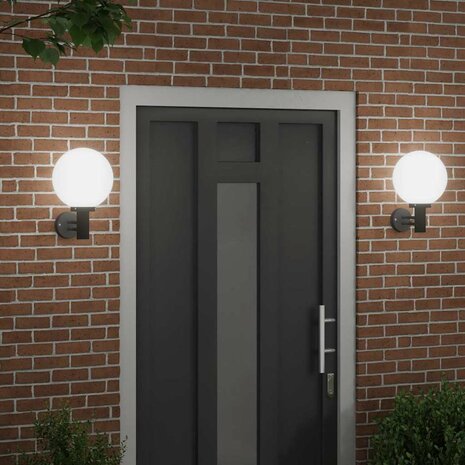 Buiten Wandlamp 2 pcs Zwart 28 x 25 x 38 cm 3