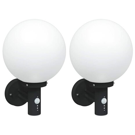 Buiten Wandlamp 2 pcs Zwart 28 x 25 x 38 cm 2