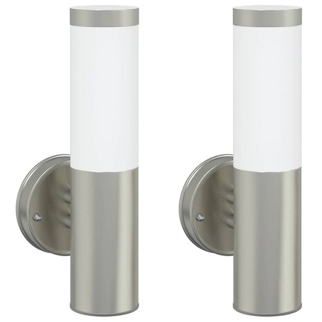 Buiten Wandlamp 2 pcs Zilver 15 x 7,5 x 33 cm 2