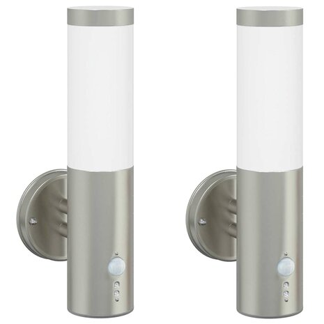Buiten Wandlamp 2 pcs Zilver 15 x 7,5 x 33 cm 2