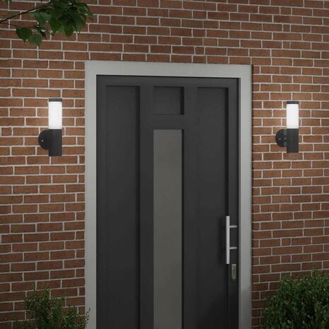 Buiten Wandlamp 2 pcs Zwart 15 x 7,5 x 33 cm 3