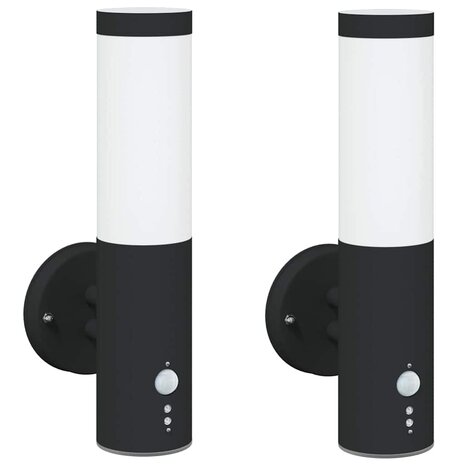 Buiten Wandlamp 2 pcs Zwart 15 x 7,5 x 33 cm 2