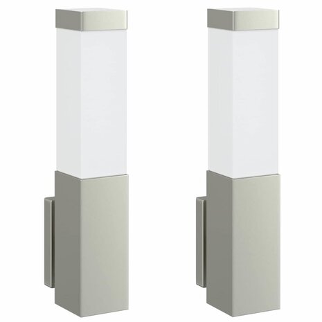 Buiten Wandlamp 2 pcs Zilver 10.5 x 6 x 33 cm 2
