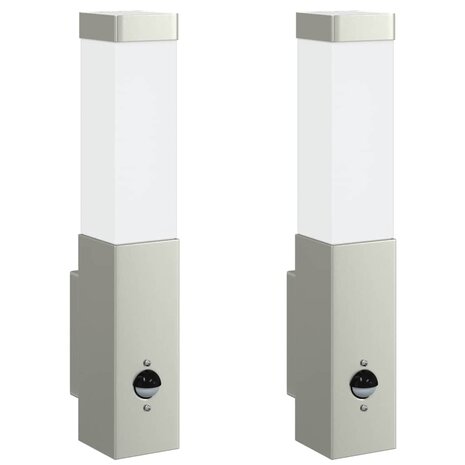 Buiten Wandlamp 2 pcs Zilver 10.5 x 6 x 33 cm 2