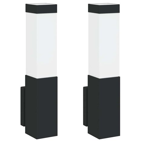 Buiten Wandlamp 2 pcs Zwart 10.5 x 6 x 33 cm 2