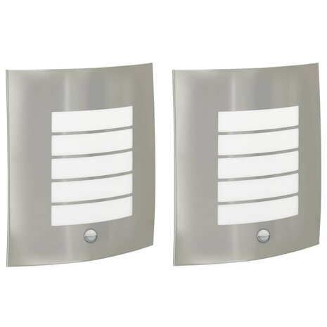 Buiten Wandlamp 2 pcs Zilver 23.5 x 9 x 26 cm 2