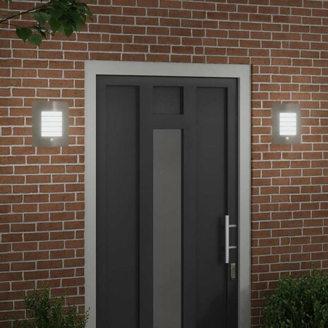 Buiten Wandlamp 2 pcs Zilver 23.5 x 9 x 26 cm 3
