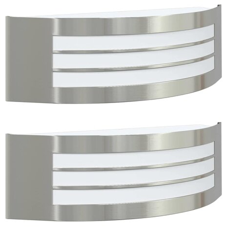 Buiten Wandlamp 2 pcs Zilver 32 x 10 x 10 cm 2