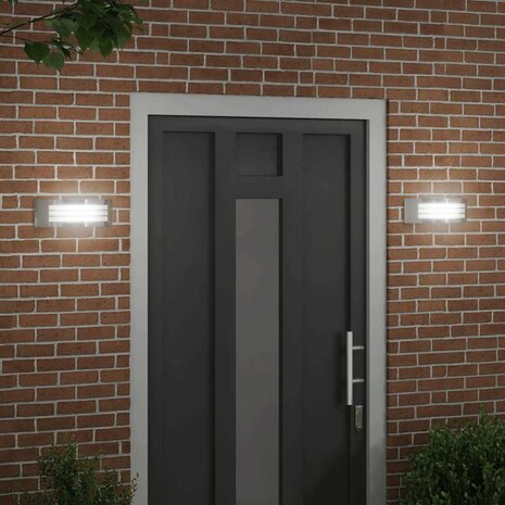 Buiten Wandlamp 2 pcs Zilver 32 x 10 x 10 cm 3
