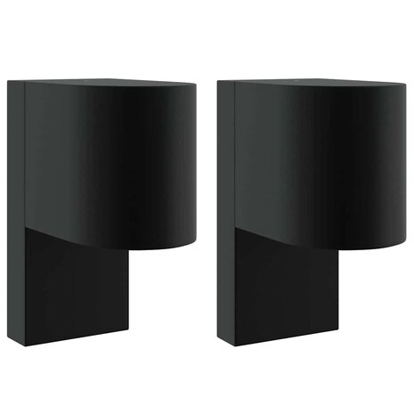 Buiten Wandlamp 2 pcs Zwart 12 x 7 x 15 cm Roestvrij staal 2