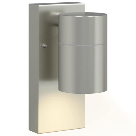 Buiten Wandlamp Zilver 6,5 x 10,5 x 16 cm RVS en Glas 9