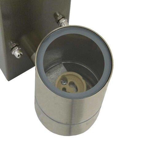 Buiten Wandlamp 2 pcs Zilver 6,5 x 10,5 x 16 cm RVS en Glas 9