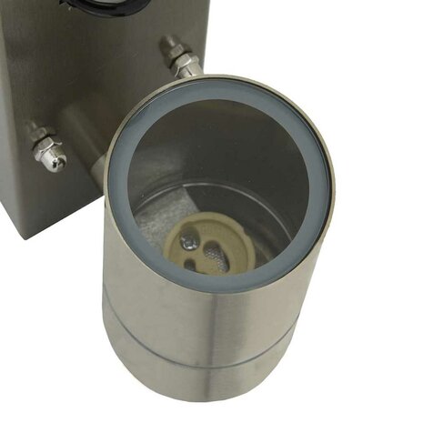 Buiten Wandlamp Zilver 6,5 x 10,5 x 16 cm RVS en Glas 8