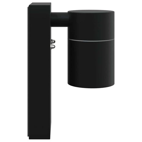 Buiten Wandlamp 2 pcs Zwart 6,5 x 10,5 x 16 cm RVS en Glas 6
