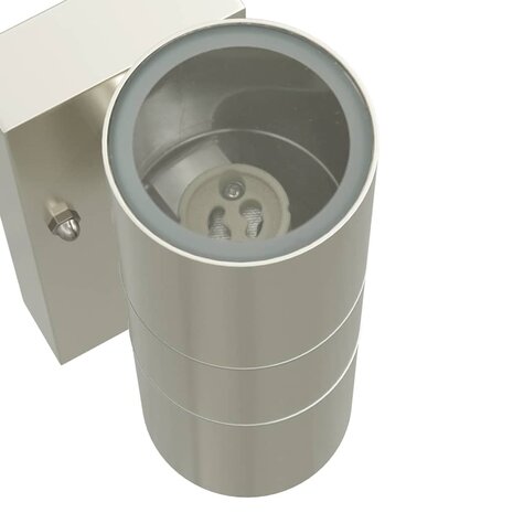 Buiten Wandlamp Zilver 7 x 10 x 22 cm RVS en Glas 7