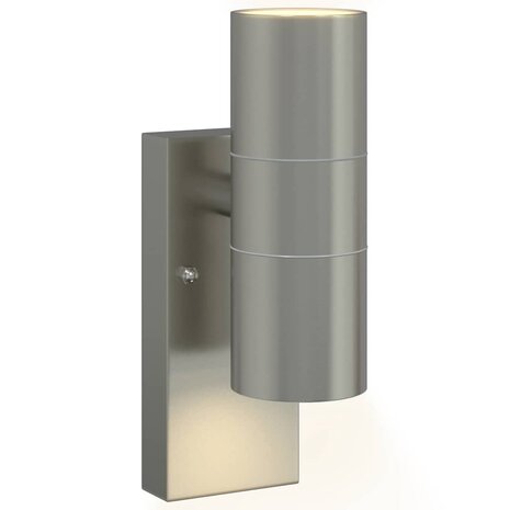 Buiten Wandlamp Zilver 7 x 10 x 22 cm RVS en Glas 9