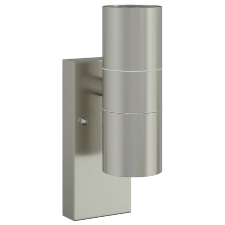 Buiten Wandlamp 2 pcs Zilver 7 x 10 x 22 cm RVS en Glas 4