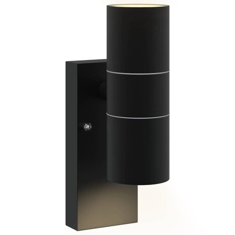 Buiten Wandlamp Zwart 7 x 10 x 22 cm RVS en Glas 9