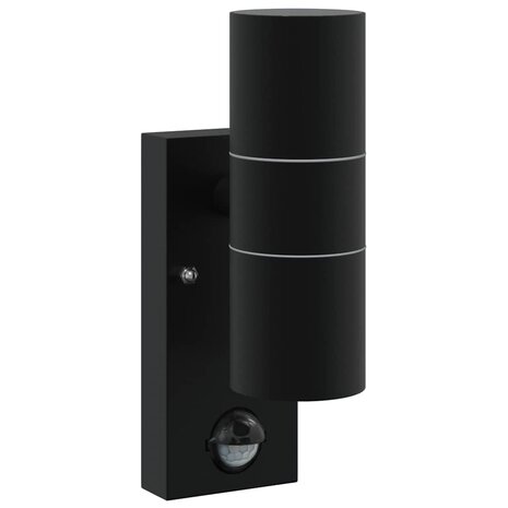Buiten Wandlamp Zwart 7 x 10 x 22 cm RVS en Glas 2