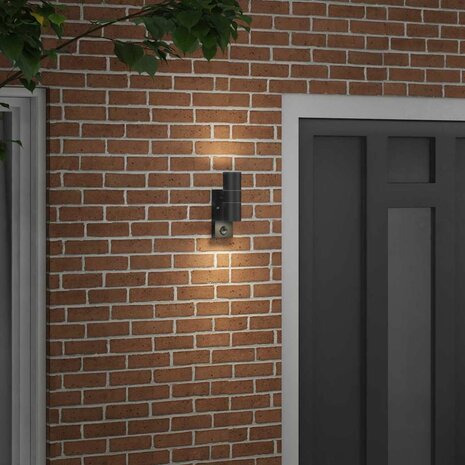 Buiten Wandlamp Zwart 7 x 10 x 22 cm RVS en Glas 3