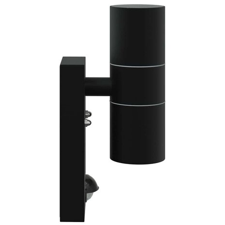 Buiten Wandlamp 2 pcs Zwart 7 x 10 x 22 cm RVS en Glas 6
