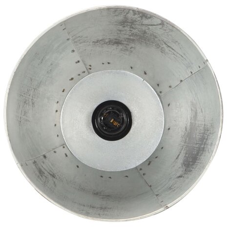 Vloerlamp E27 massief mangohout zilverkleurig 9