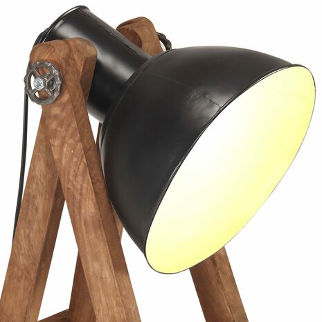 Vloerlamp E27 massief mangohout zwart 6