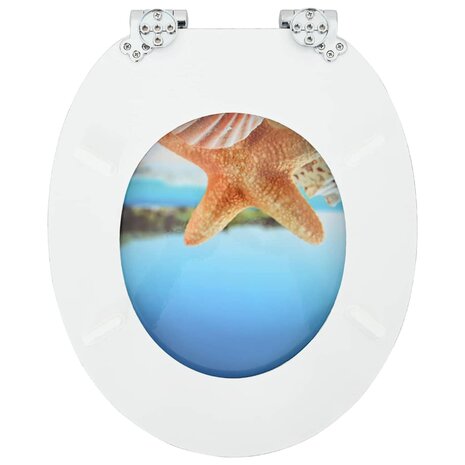 Zachte sluit toiletbril Zee Schelp 44 x 38 cm MDF-plaat 8
