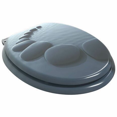 Zachte sluit toiletbril Grijs 44 x 38 cm MDF-plaat 2