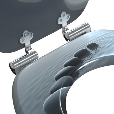 Zachte sluit toiletbril Grijs 44 x 38 cm MDF-plaat 5