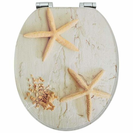 Zachte sluit toiletbril Geel en Wit 44 x 38 cm MDF-plaat 4