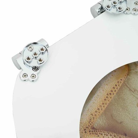 Zachte sluit toiletbril Geel en Wit 44 x 38 cm MDF-plaat 6