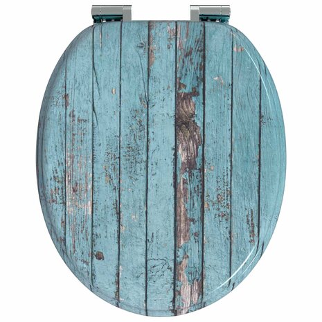 Zachte sluit toiletbril Blauw 44 x 38 cm MDF-plaat 4