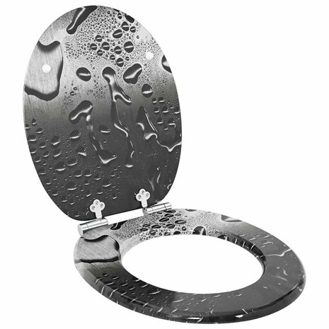 Zachte sluit toiletbril Grijs 44 x 38 cm MDF-plaat 1