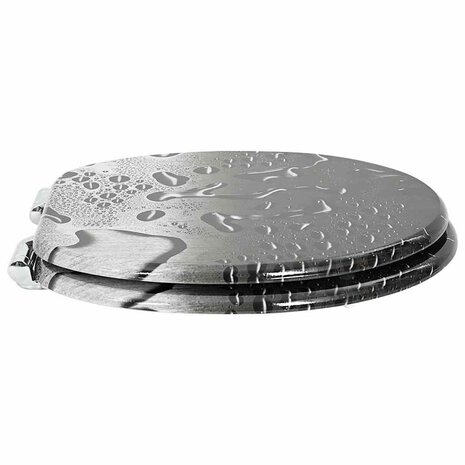 Zachte sluit toiletbril Grijs 44 x 38 cm MDF-plaat 3