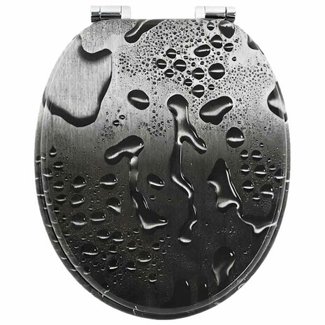 Zachte sluit toiletbril Grijs 44 x 38 cm MDF-plaat 4