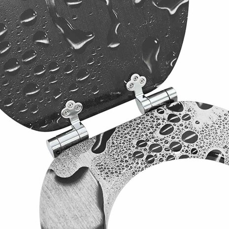 Zachte sluit toiletbril Grijs 44 x 38 cm MDF-plaat 5