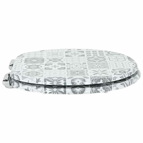 Zachte sluit toiletbril Blauw en Wit Porselein 44 x 38 cm 3