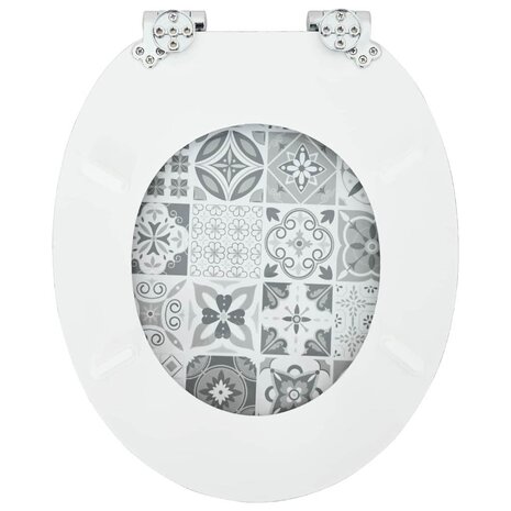 Zachte sluit toiletbril Blauw en Wit Porselein 44 x 38 cm 8