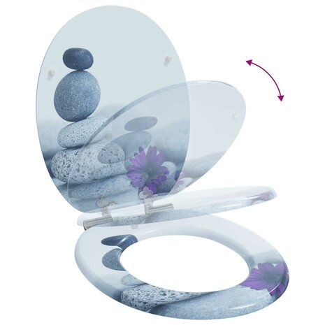 Zachte sluit toiletbril Grijs 44 x 38 cm MDF-plaat 9