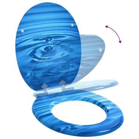 Zachte sluit toiletbril Blauwe Druppel 44 x 38 cm MDF-plaat 9