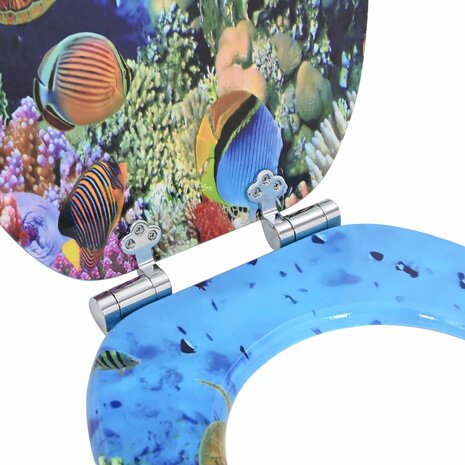 Zachte sluit toiletbril Diep Zee Blauw 44 x 38 cm MDF-plaat 5