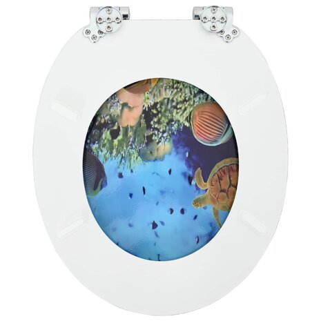 Zachte sluit toiletbril Diep Zee Blauw 44 x 38 cm MDF-plaat 8