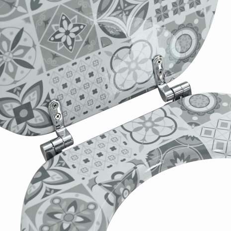 Zachte sluit toiletbril Grijs 44 x 38 cm MDF-plaat 5