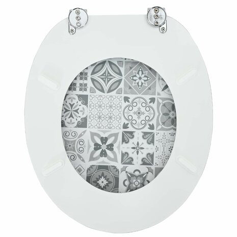 Zachte sluit toiletbril Grijs 44 x 38 cm MDF-plaat 8