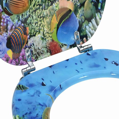 Zachte sluit toiletbril Diep Zee Blauw 44 x 38 cm MDF-plaat 5