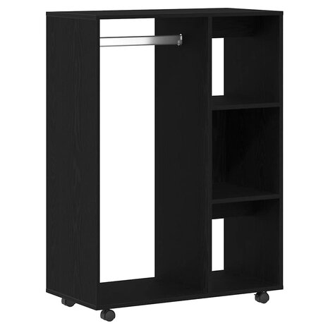 Kledingkast Zwart Eiken 80x40x110 cm Bewerkt Hout 2