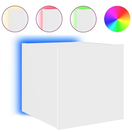 Tv-wandmeubel met LED-verlichting 30,5x35x30 cm wit 2