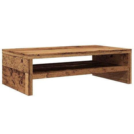 Monitorstandaard 42x24x13 cm bewerkt hout oud houtkleurig 2